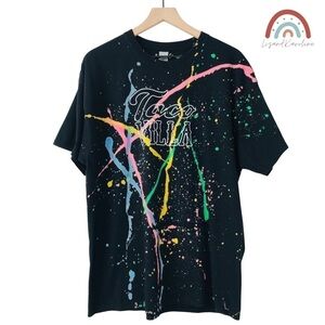 Taco Villa Splatter Tee Tie Dye Love Serve All T-Shirt Top